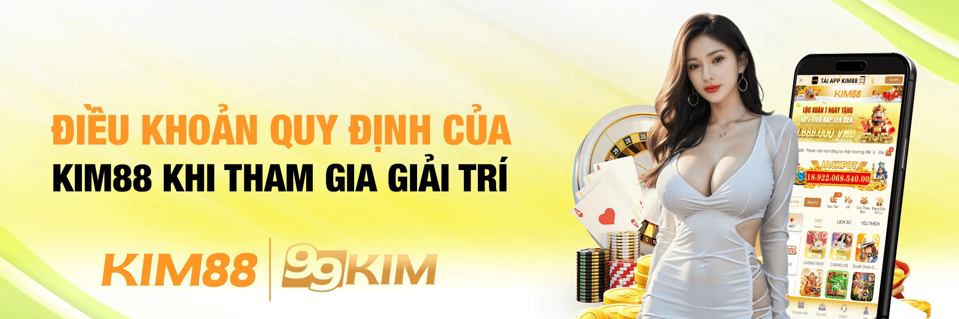 Hình ảnh giới thiệu các chuyên mục game và dịch vụ Kim88
